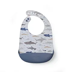 Silicone Bib Printed Sharks - Bella-Baby