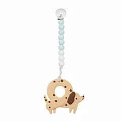 Loulou Lollipop Pacifier Clip & Teether  -  Pretzel Dog