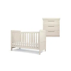 mamas and papas furniture sets atlas 2 piece small cotbed set with dresser changer stone - Bella Baby