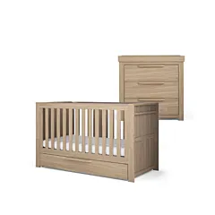 Mamas & Papas Franklin 2 Piece Cotbed & Dresser Set - Oak