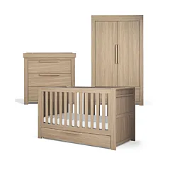 Mamas & Papas Franklin 3 Piece Cotbed , Dresser & Double Wardrobe Range - Oak