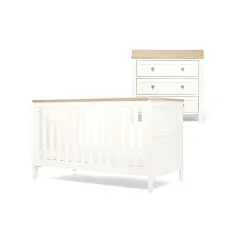 Mamas & Papas Wedmore 2Piece Cot Bed Set White / Oak