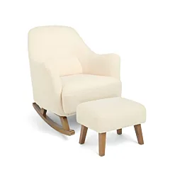 Mamas & Papas Penrose Nursing Chair & Stool - Off White Boucle