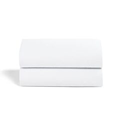 Moses Basket Fitted Sheets 2 Pack - White