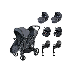 Peach7 Twin Travel System with 2x Maxi-Cosi Pebble PRO 360 Car Seats & Base