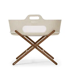 SnuzBaskit Barley Moses Basket & Walnut Stand