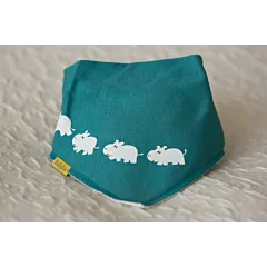 BabyBoo Bandana Bib - Teal Hippo
