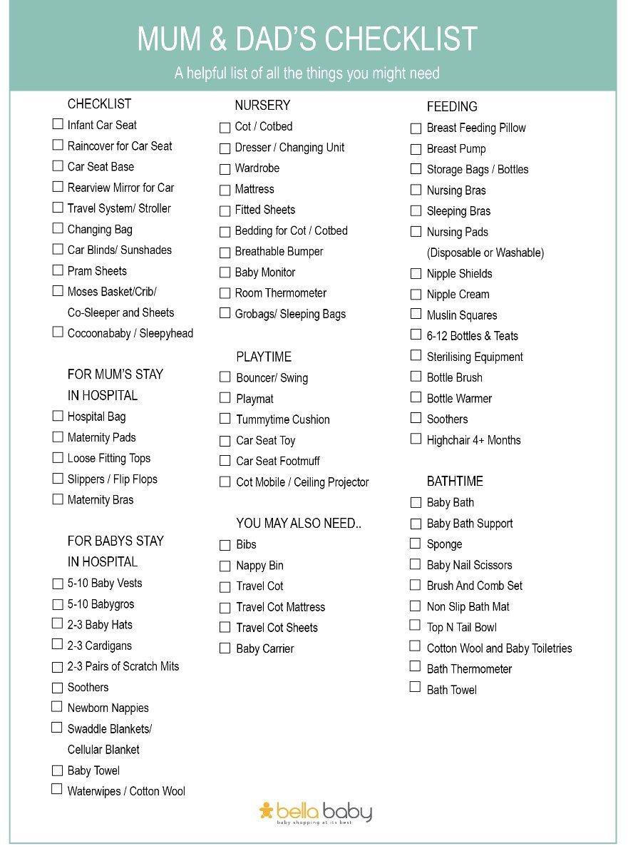 newborn baby checklist